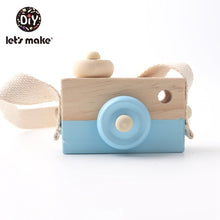 Load image into Gallery viewer, Let&#39;S Make 1Pc Wooden Baby Toys Fashion Camera Wood Pendants Montessori Toys For Kids Wooden Diy Present Nursing Gift Baby Block