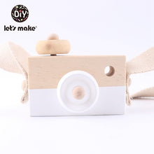 Load image into Gallery viewer, Let&#39;S Make 1Pc Wooden Baby Toys Fashion Camera Wood Pendants Montessori Toys For Kids Wooden Diy Present Nursing Gift Baby Block